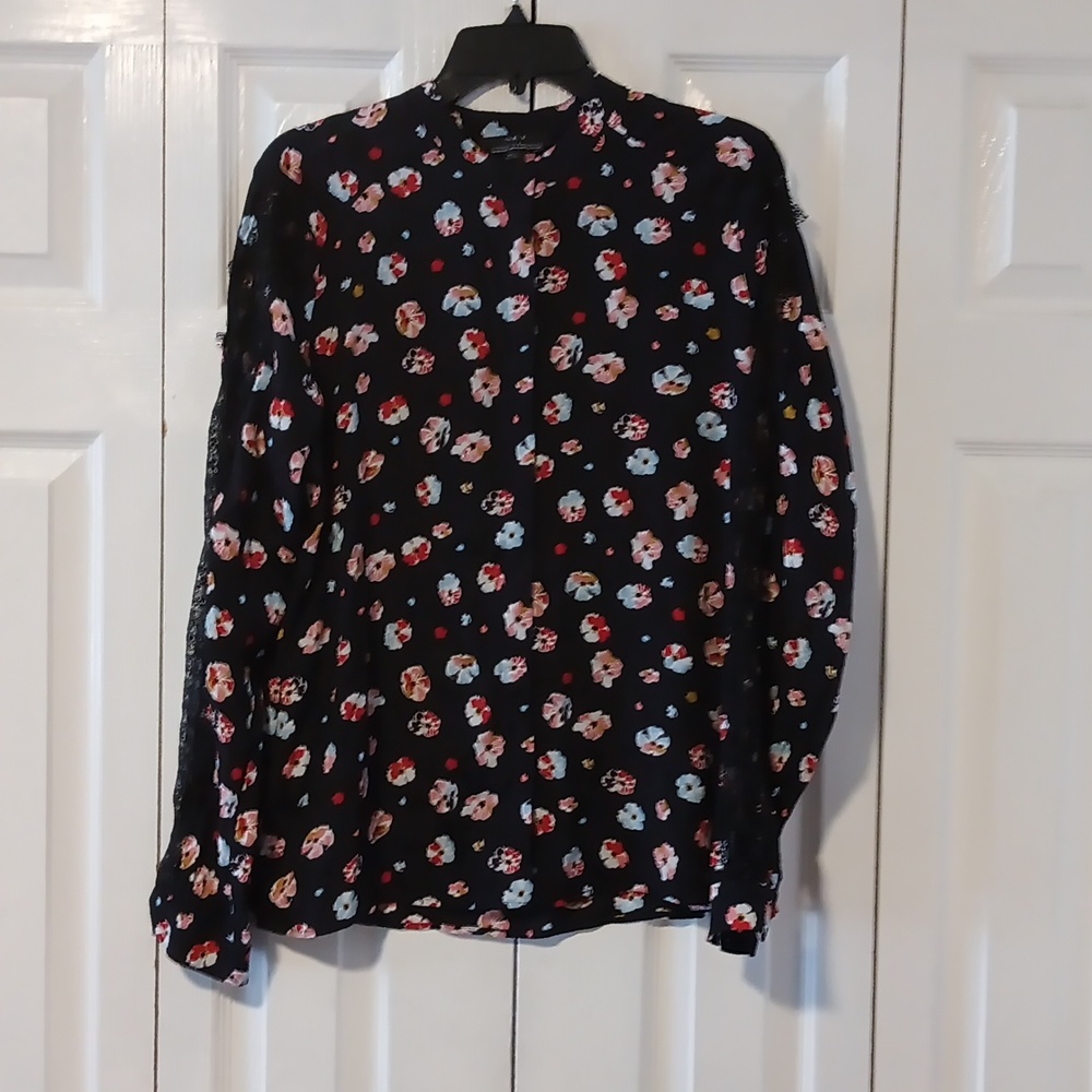 SET Black Floral Button Up Shirt